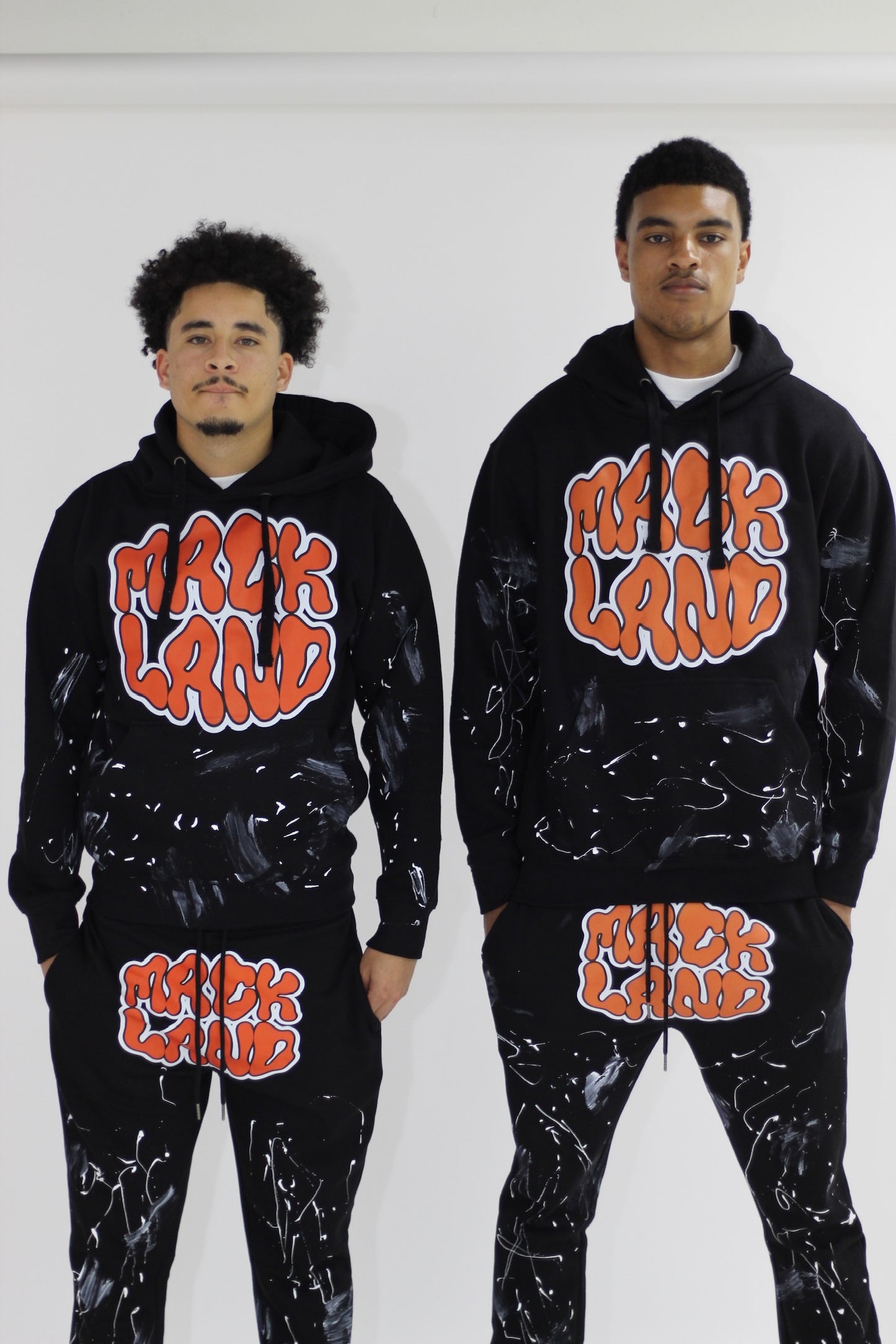 orange paint splatter hoodie