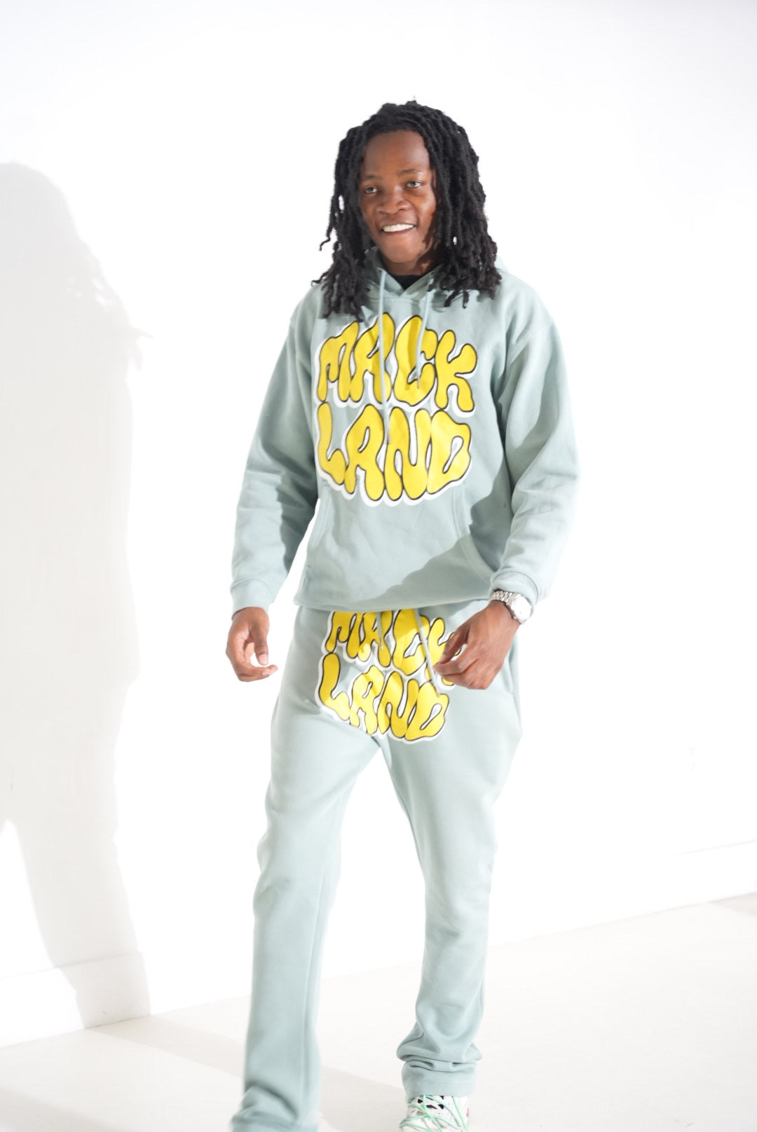 TEAL YELLOW FLARE SWEATSUIT