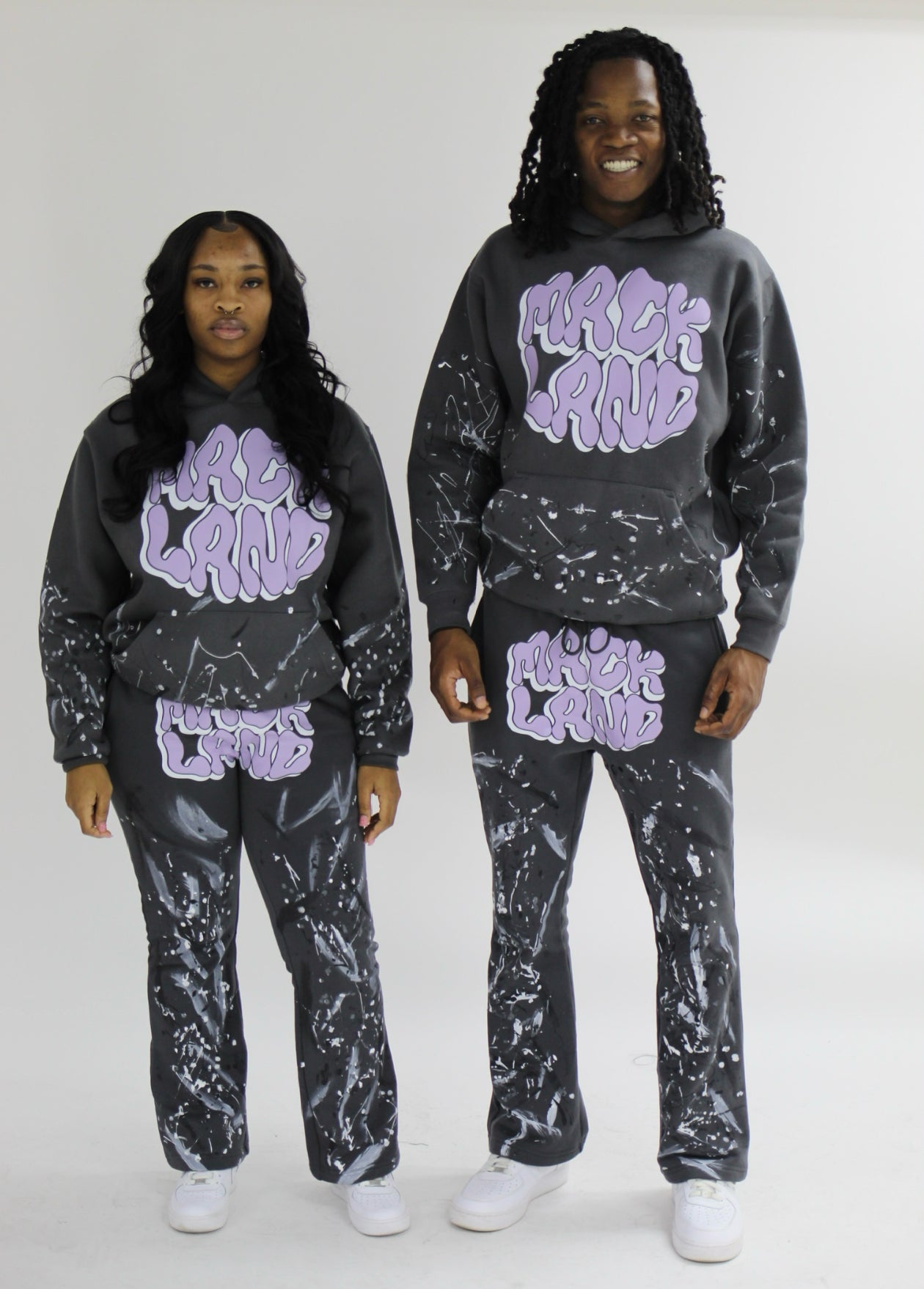 Purple charcoal paint hoodie